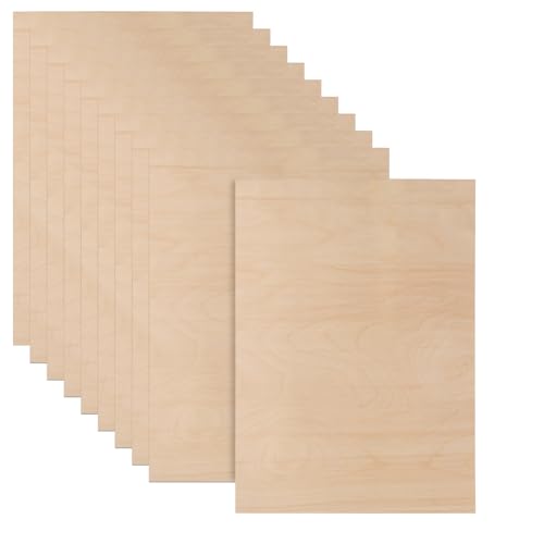 12Pcs 12x12x1/16 Basswood Sheets, Unfinished Basswood Sheets, Plywood Sheet  for Arts and Crafts, Painting, Pyrography, Wood Engraving, Wood Burning