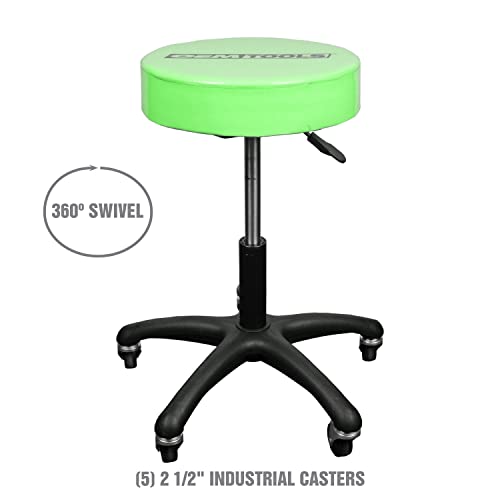 OEMTOOLS 24956 Heavy Duty Pneumatic Rolling Stool, Garage Stool with Wheels, Shop Stool on Wheels, Adjustable Height Stool, Rolling Work Seat, OEMTOOLS