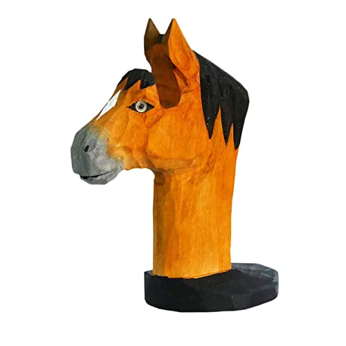 Red Dollar Handmade Wood Carved Animal Eyeglass Holder, Cute Sunglasses Display Stand, Nightstand Home Office Desk Decor, Christmas Holiday New Year Red Dollar