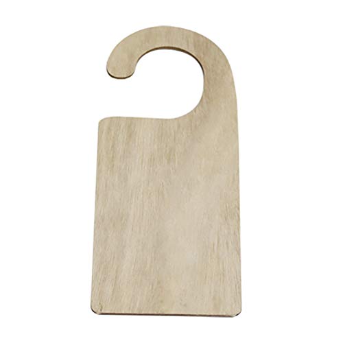 JANOU 6pcs Unfinished Wood Door Sign Blank Wooden Hanger Plaque DIY Craft Project Message Notes Memo Board Door Knob Sign JANOU