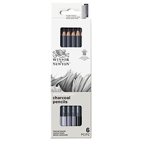 Winsor & Newton 0490025 Studio Collection, 6 Count (Pack of 1), Charcoal Pencils Winsor & Newton