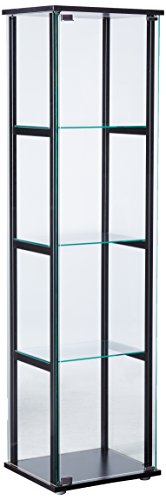 Coaster Home Furnishings 4-Shelf Glass Curio Cabinet Black and Clear Coaster Home Furnishings