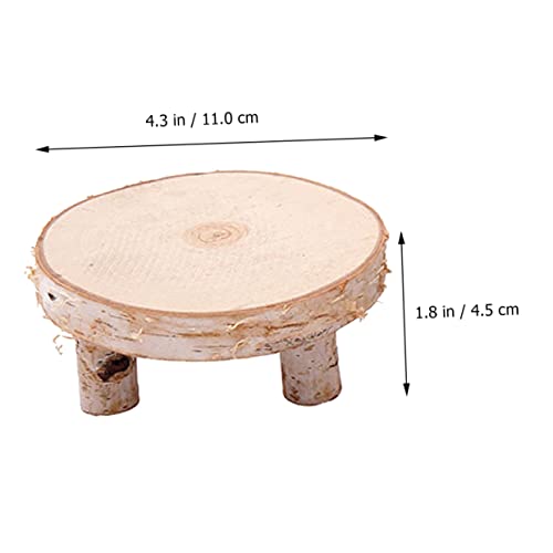 EXCEART 3 Pcs Solid Wood Ornaments Round Wood Cake Stand Cupcake Ornament Wood Tea Light Candle Holders Wood Flower Pot Holder Tiered Tray Wood Slice EXCEART