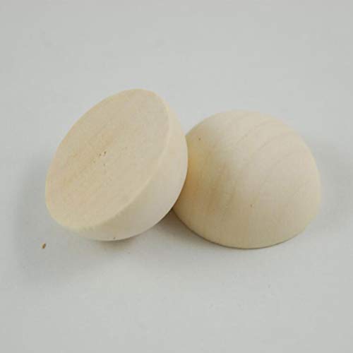 SUPVOX 100pcs Split Wood Balls Unfinished Half Wooden Balls to Paint DIY Christmas Ornament Crafts 15mm SUPVOX