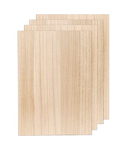 4 Pack MDF Wood Boards 12"x17"-1/4th inch Thick Wooden Planks, Double Sided Veneered MDF Sheet for Homemade DIY Crafts Cregugua