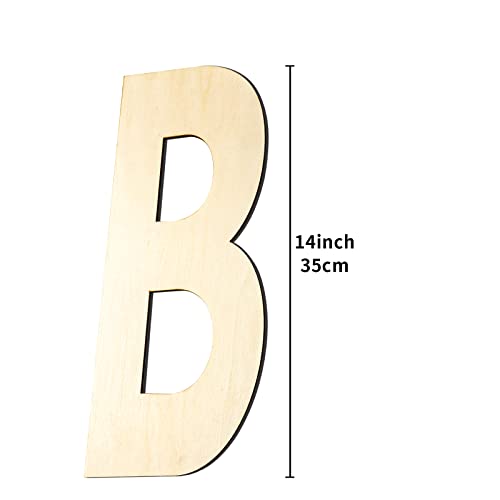 GDGDSY Unfinished Wood Letters, 14 Inch Blank Wooden Letters Wood Letter for Decoration. (B) GDGDSY