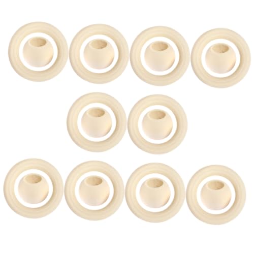 SEWOART 1 Set Beaded Wood Ring Set Unfinished Wood Tapestry Wood Circles Wooden Beads Nativity Craft Wooden Rings for Crafts Natural Beading Kits SEWOART