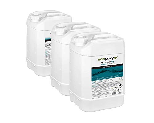 EcoPoxy FlowCast 60L Kit Epoxy Resin for Large Casting - Bio-Based, UV Stable, Low Odor - Casting Resin for Crafts - Epoxy Wood Filler for EcoPoxy