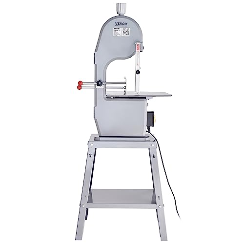 VEVOR Commercial Electric Meat Bandsaw, 1500W Stainless Steel Vertical Bone Sawing Machine, Workbeach 19.3" x 15", 0.16-7.9 Inch Cutting Thickness, VEVOR