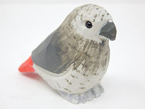 Selsela Grey African Parrot Wood Ornament Bird Hanging Animal Figurine Handmade Carved Decoration Selsela