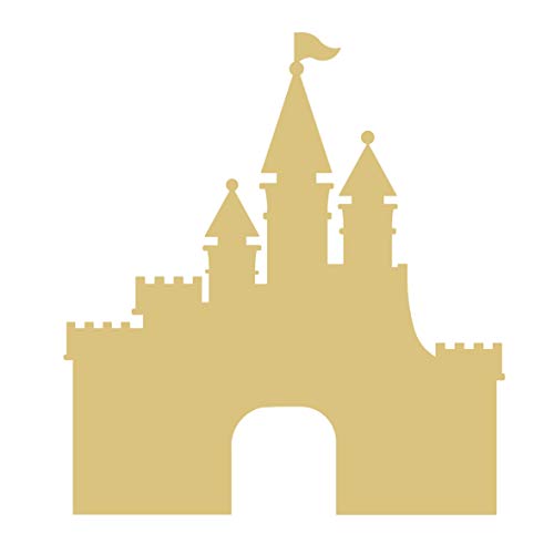 Castle Cutout Unfinished Wood Kids Cut Out Nursery Kids Craft Birthday Party Door Hanger MDF Shape Canvas Style 2 Diverse Woodworking