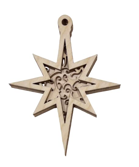 Star Door Sign 3 Pieces Laser Cut Out Unfinished RND29 The Wood Shape Store