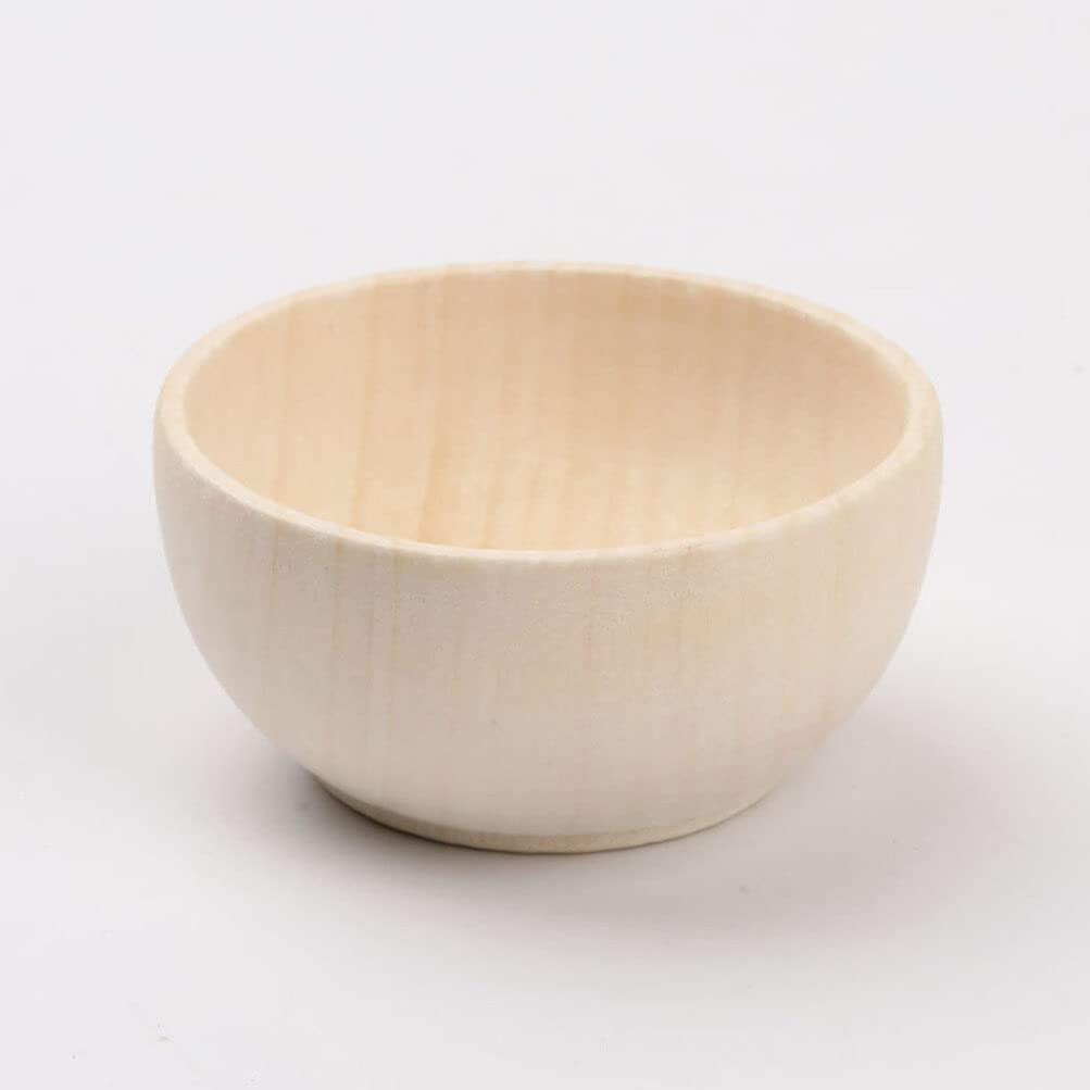 SEWACC 5pcs Wooden Bowls Unfinished Bowls Unpainted Wooden Bowls Serving Bowl Wood Crafts Bowls Pinch Bowls for Fruits Salad Cereal SEWACC