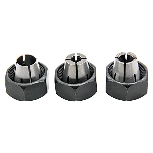Thaekuns 3 piece Router Collet Kit 42999 1/4",42950 1/2" and 42975 3/8" Fits for PORTER CABLE models Thaekuns