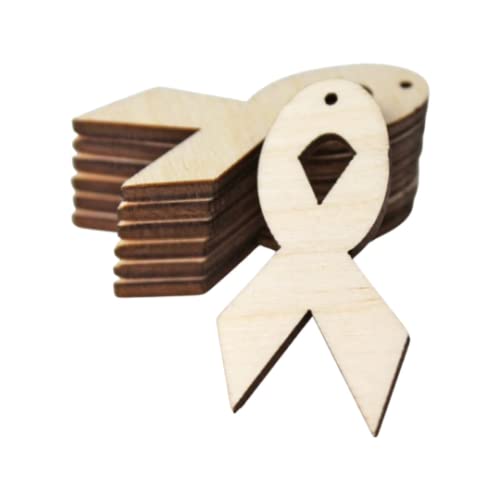 ALL SIZES BULK (12pc to 100pc) Unfinished Wood Laser Cutout Awareness Ribbon Ribbons Cut Out Dangle Earring Jewelry Blanks Shape Crafts Made in Texas Texan Wood Crafts
