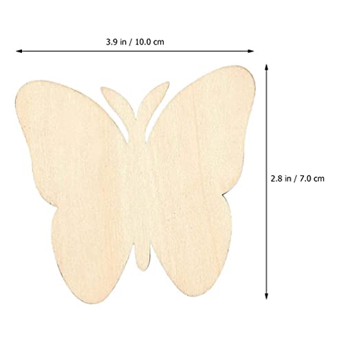 VOSAREA 40Pcs Ornaments Wood Chips Wood Cutouts for Painting Paint Wood Slice DIY Unfinished Wood Slice Unfinished Cutouts Wood Crafts Unfinished VOSAREA