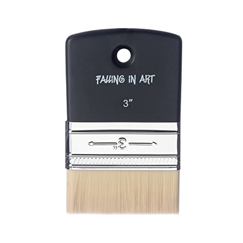 Falling in Art Flat Paddle Paint Brush, Scale Brush for Oil and Acrylic Paints,3 Inch Falling in Art