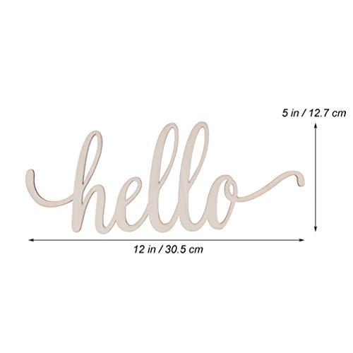 STOBOK 2pcs Wooden Hello Letter Signs Unfinished Wooden Hello Sign Rustic Wall Art Decoration Decorative Signs for Home Restaurant Wedding STOBOK