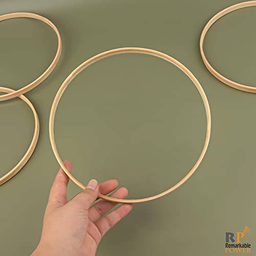 RP Remarkable Power, 6 Pack Wooden Bamboo Floral Hoop 8 Inch Macrame Floral Hoop Rings Wreath Ring for DIY Dream Catcher Wedding Wreath Wall Hanging RP Remarkable Power