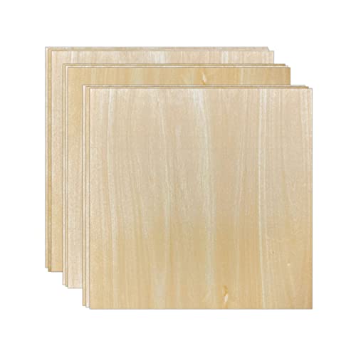 9 Pack Unfinished Basswood Sheet 1/16 x12 x12 Inch Thin Square Wood Board Sheet for Crafts Kricut Model Making Cregugua
