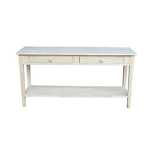 IC International Concepts Spencer Server Extended Length Console Table, Unfinished IC International Concepts
