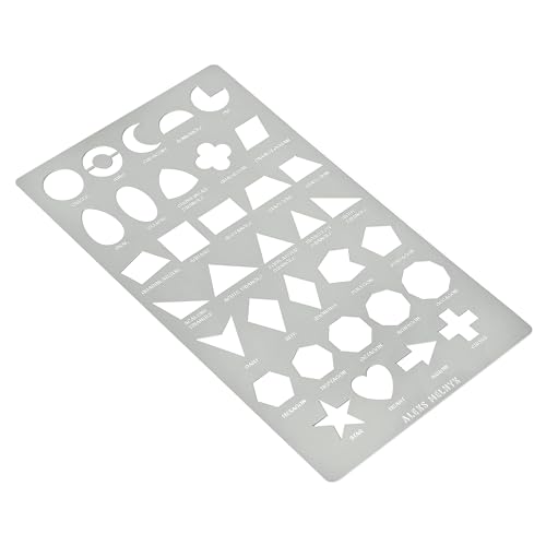 Aleks Melnyk No.414 Metal Stencil, Geometric Shapes with Definition, Small Stencil, 1 PC, Template for Wood Burning, Engraving, Crafting, Scrapbook Aleks Melnyk