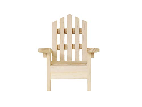 Multicraft Beach Adirondack Chair Miniature Wood for Dollhouses, Displays, Crafting, DIY - 5 Inches Multicraft