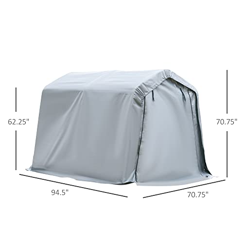 Outsunny 6' x 8' Carport Portable Garage, Heavy Duty Storage Tent, Patio Storage Shelter w/Anti-UV PE Cover and Double Zipper Doors, for Motorcycle Outsunny