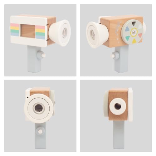 Wooden Mini Pretend Video Camera Toy for Toddlers 1 2 3 Years Old, Christmas Birthday Gifts Photographed Props for Boys Girls Children Kids WoodenEdu