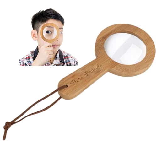 Wood Magnifying Glass for Kids - Wooden Montessori Learning Adventure Toy - Learn and Explore - Wooden Magnifier Hero Brands