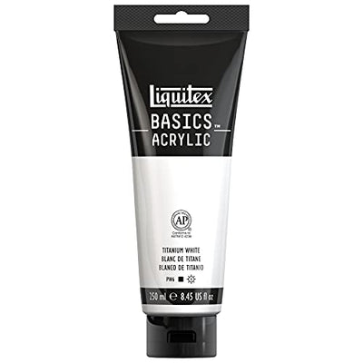 Liquitex BASICS Acrylic Paint, 250ml Tube, Titanium White, 8.45 Fl Oz (Pack of 1)