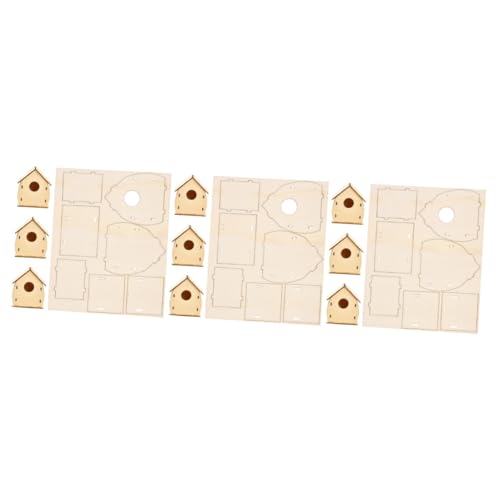 COHEALI 12 pcs Christmas Wooden House Unfinished Wooden House Wooden Hanging House birdhouses for Outdoors Birdhouse kit Christmas Village House COHEALI