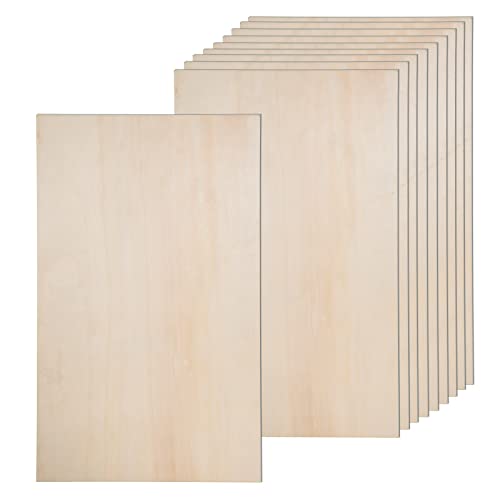 12 Pack Basswood Sheets for Crafts-12 x 20 x 1/8 Inch- 3mm Thick Plywood Sheets with Smooth Surfaces-Unfinished Rectangular Wood Boards for Laser AWIZOM