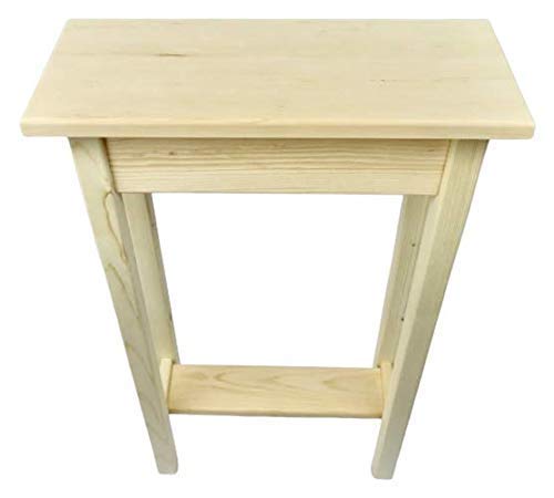 18" Narrow Console Sofa Table - Unfinished Foyer Pine Table With Bottom Storage Shelf Generic