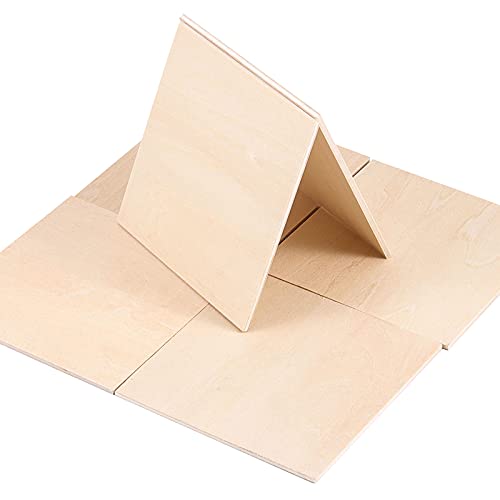 HOIGON 120 PCS 3 x 3 Inch Unfinished Wooden Squares Pieces, Natural Blank Wood Slices Wooden Square Cutout Tiles for Crafts, Cup Coasters,Burning, HOIGON