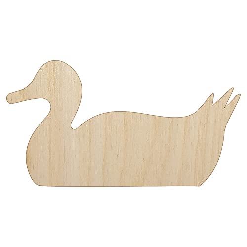 Duck Swimming Solid Unfinished Wood Shape Piece Cutout for DIY Craft Projects - 1/4 Inch Thick - 6.25 Inch Size Sniggle Sloth