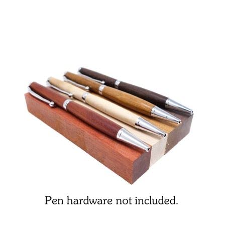 Exotic Wood Pen Blanks 24-Pack: Bloodwood, Mexican Ebony, Jatoba, Hard Maple, 6 of Each Wood Type, 5 x 3/4 x 3/4 inches Earlywood