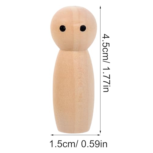 Tofficu Wooden Peg Dolls Unfinished Peg People Doll Bodies Unpainted Wood Figures Angel Peg Dolls for DIY Painting Decoration Assorted Wooden People Tofficu