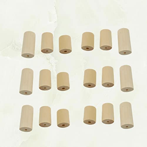 Hand Jewelry Ornament Crafts 60 Pcs Unfinished Wooden Craft Blocks Cylinders Wooden Tube Hole Round Bar for Art Crafts DIY Jewelry Accessories EXCEART