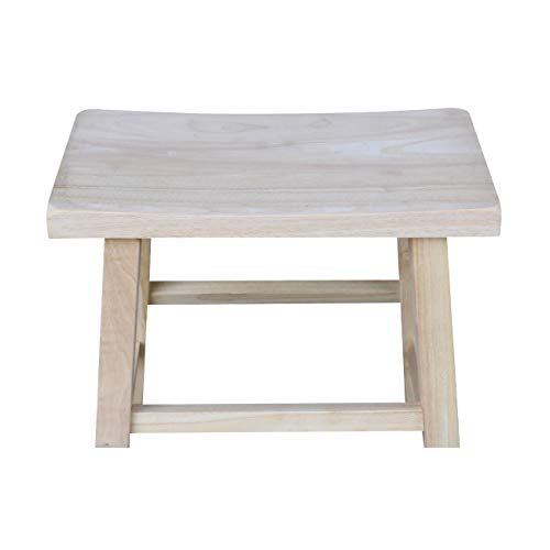 International Concepts 18-Inch Saddle Seat Stool, Unfinished IC International Concepts