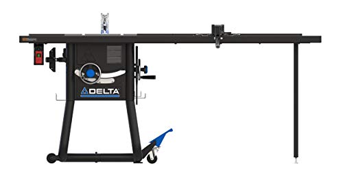 Delta 36-5052T2 Contractor Table Saw with 52" Rip Capacity and Steel Extension Wings Delta