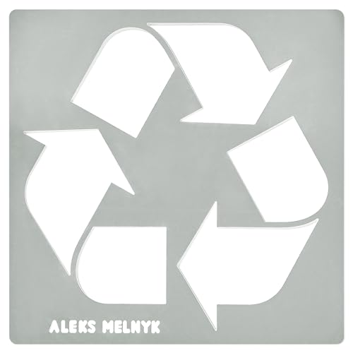 Aleks Melnyk #66 Recycle Logo 4 x 4 inch, Metal Stencil, Trash Bin Stencil Multiple Uses, Stainless Steel Template for Painting, Pyrography, Wood - WoodArtSupply