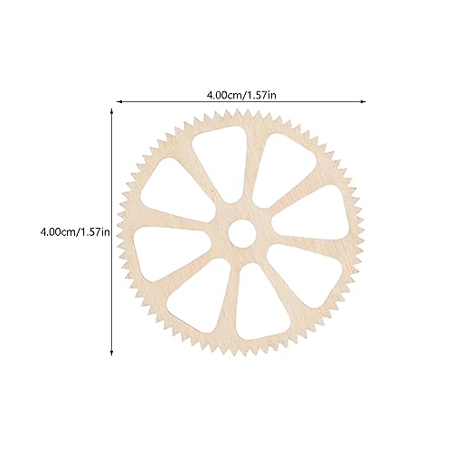 Amosfun 50pcs Mini Wooden Gear Puzzle Buttons Unfinished Wood Pieces Crafts DIY Painting Decorations Amosfun