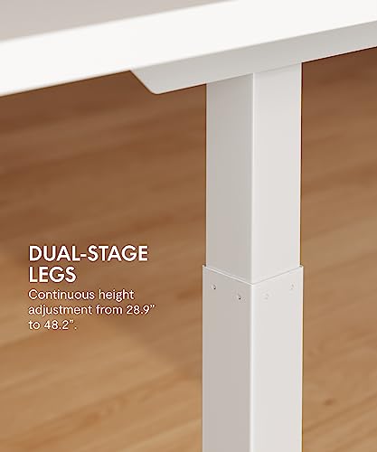 FLEXISPOT Corner Desk Dual Motor L Shaped Computer Electric Standing Sit Stand Up Desk Height Adjustable Home Office Table with Splice Board, 71x48 FLEXISPOT