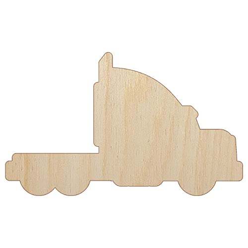 Big Rig Mac Semi Truck Unfinished Wood Shape Piece Cutout for DIY Craft Projects - 1/4 Inch Thick - 6.25 Inch Size Sniggle Sloth