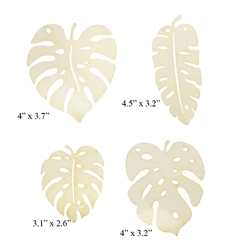 Summer-Ray 20 Wooden Monstera Leaves Laser Cutout DIY Craft Party Decoration Art Embellishment Room Decoration Summer-Ray.com