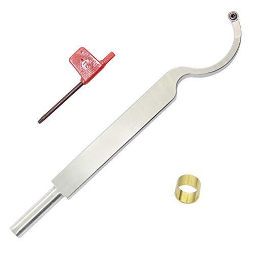 Swan Neck Hollower 10 Inches Wood Turning Tool Carbide Tipped Lathe Chisel Tool Bar with Ci5 8.9mm Round Carbide Insert Cutter for Wood Hobbyist or Asieg Tool