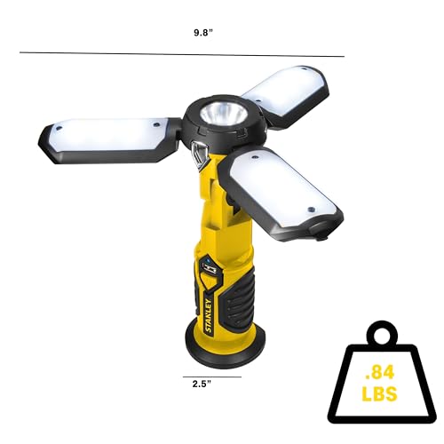 STANLEY SAT3S Rechargeable 600 Lumen Lithium Ion LED Work Light with USB Power Charger STANLEY