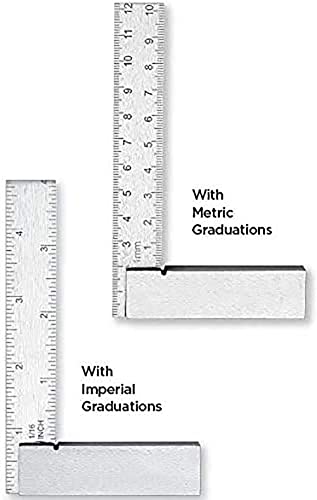 Groz 01143 6" Graduated Workshop Steel Square, 0.00028" Squareness Groz