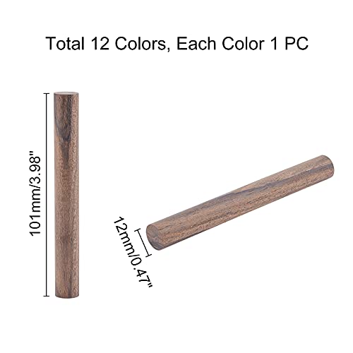 PH PandaHall 4 X 1/2 Inch Wood Dowel Rods, 12 Colors Wood Pen Blank Wooden Carving Blocks Wood Stick Pen Blank Cut Offs for Pen Turners Engraving PH PandaHall